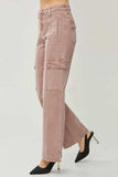 RISEN Full Size High Rise Wide Leg Cargo Jeans - Trendsi - Flyclothing LLC
