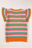 Contrast Striped V-Neck Knit Top - Trendsi - Flyclothing LLC