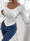 Scoop Neck Long Sleeve Top - Trendsi - Flyclothing LLC