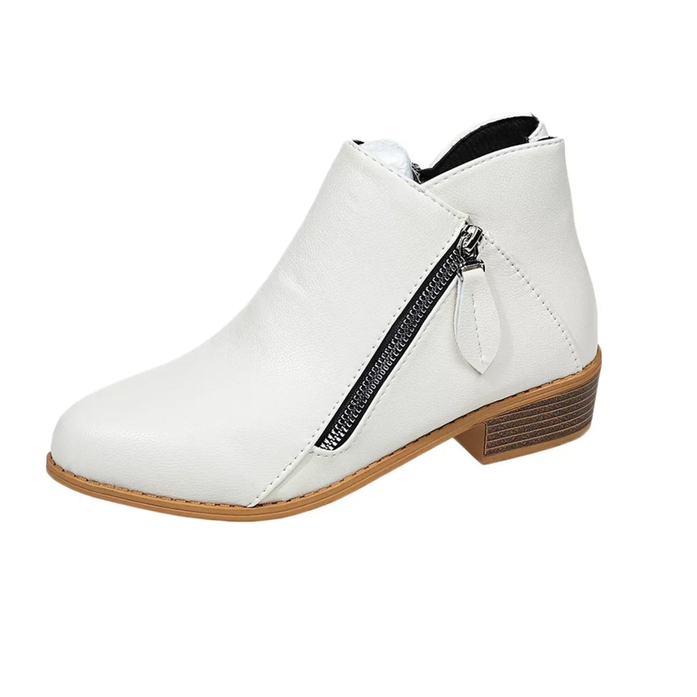 Size Zipper Block Heels Boots - Trendsi - Flyclothing LLC