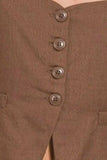 Zenana Linen Tie-back 4-button Vest with Lining - Trendsi - Flyclothing LLC