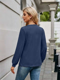 V-Neck Long Sleeve T-Shirt - Trendsi - Flyclothing LLC