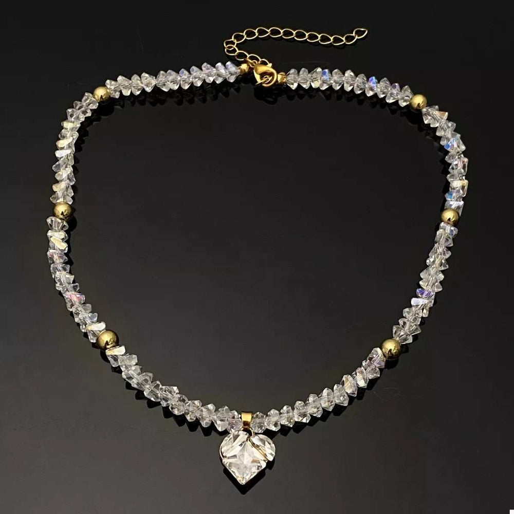 Pearl & Heart Pendant Necklace - Trendsi - Flyclothing LLC