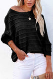 Round Neck Long Sleeve Knit Top - Trendsi - Flyclothing LLC