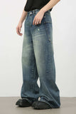 Men's Distressed Detail Wide Leg Jeans - Trendsi - Flyclothing LLC