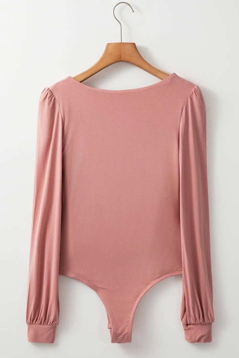 V-Neck Long Sleeve Bodysuit - Trendsi - Flyclothing LLC