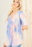 Heimish Full Size Crisscross Tie Dye Babydoll Top Plus Size - Trendsi - Flyclothing LLC