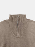 Full Size Quarter Zip Long Sleeve Top - Trendsi - Flyclothing LLC