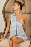 BiBi Aztec Printed Woven Tied Ribbon One Shoulder Top - Trendsi - Flyclothing LLC