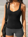 Solid Color Wide Strap Tank - Trendsi - Flyclothing LLC