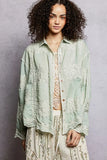 POL Embroidery Button Down Long Sleeve Shirt - Trendsi - Flyclothing LLC