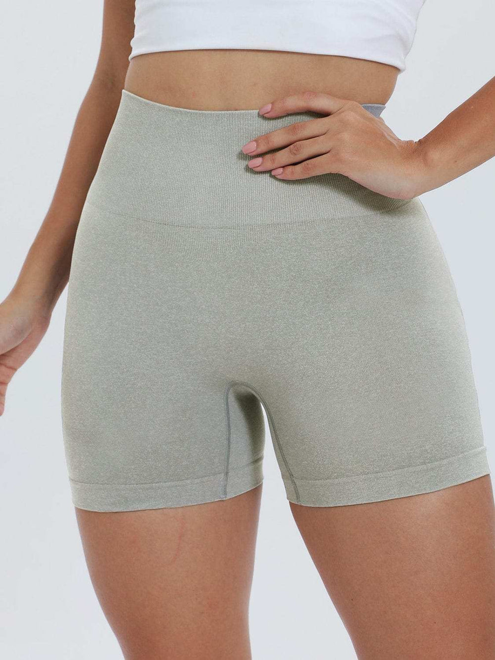 High Waist Active Shorts - Trendsi - Flyclothing LLC