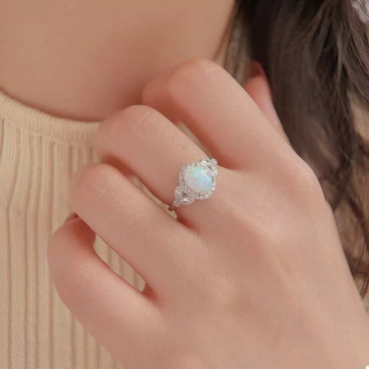 925 Sterling Silver Zircon Round Ring - Trendsi - Flyclothing LLC