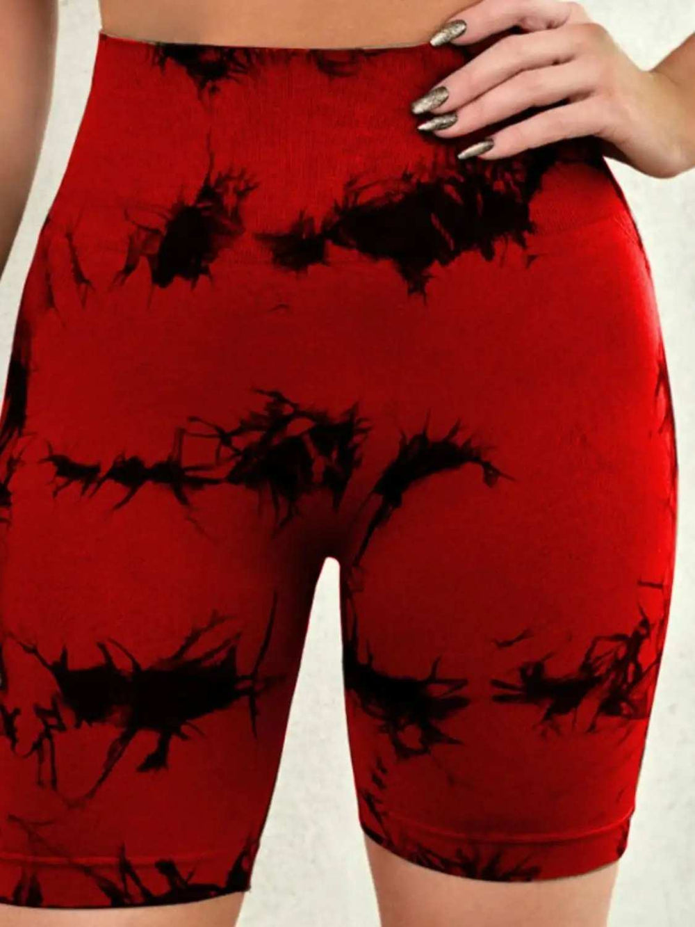 Tie-Dye High Waist Active Shorts - Trendsi - Flyclothing LLC