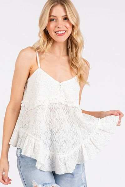 Mittoshop Textured V-Neck Cami - Trendsi - Flyclothing LLC