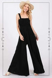 SAGE+FIG Smocked Flowy Wide Leg Jumpsuit - Trendsi - Flyclothing LLC