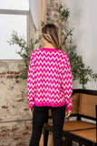 Sew In Love Full Size Wave Stripe Contrast Long Sleeve Sweater - Trendsi - Flyclothing LLC