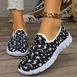 Star & Moon Pattern Flat Loafers - Trendsi - Flyclothing LLC