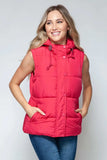 Snobbish Snap and Zip Closure Hooded Vest - Trendsi - Flyclothing LLC