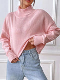 Turtleneck Long Sleeve Sweater - Trendsi - Flyclothing LLC