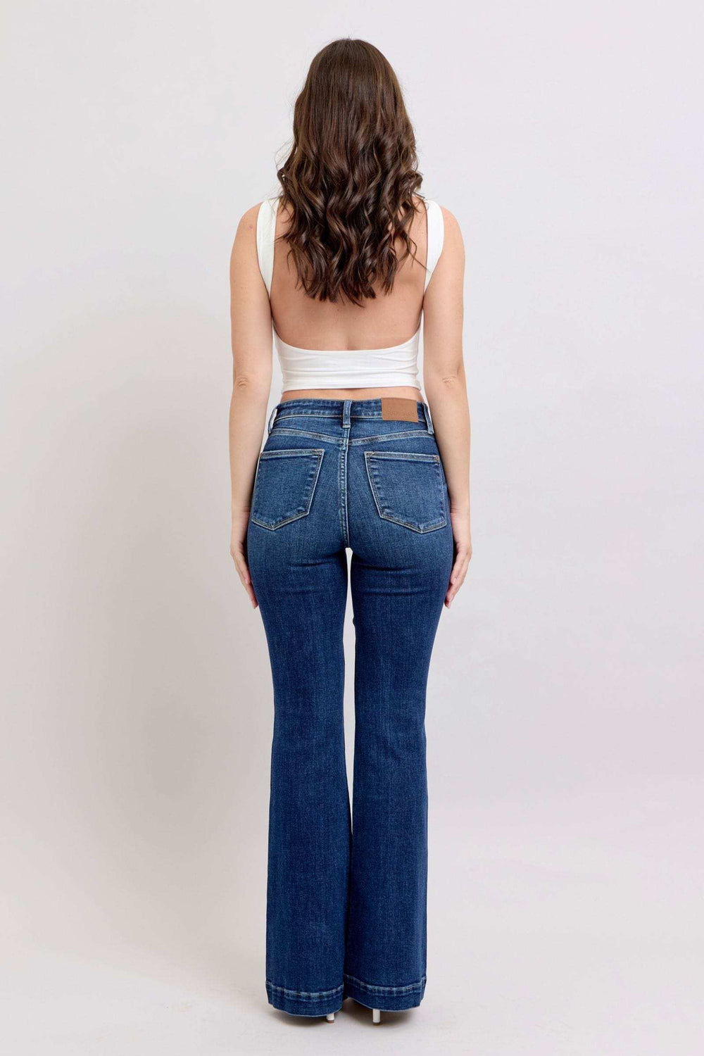 Judy Blue Full Size High Rise Flare Jeans with Pockets Plus Size - Trendsi - Flyclothing LLC
