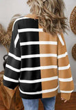 Contrast Striped Long Sleeve Sweatshirt - Trendsi - Flyclothing LLC