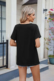Florira Notched Short Sleeve T-Shirt - Trendsi - Flyclothing LLC