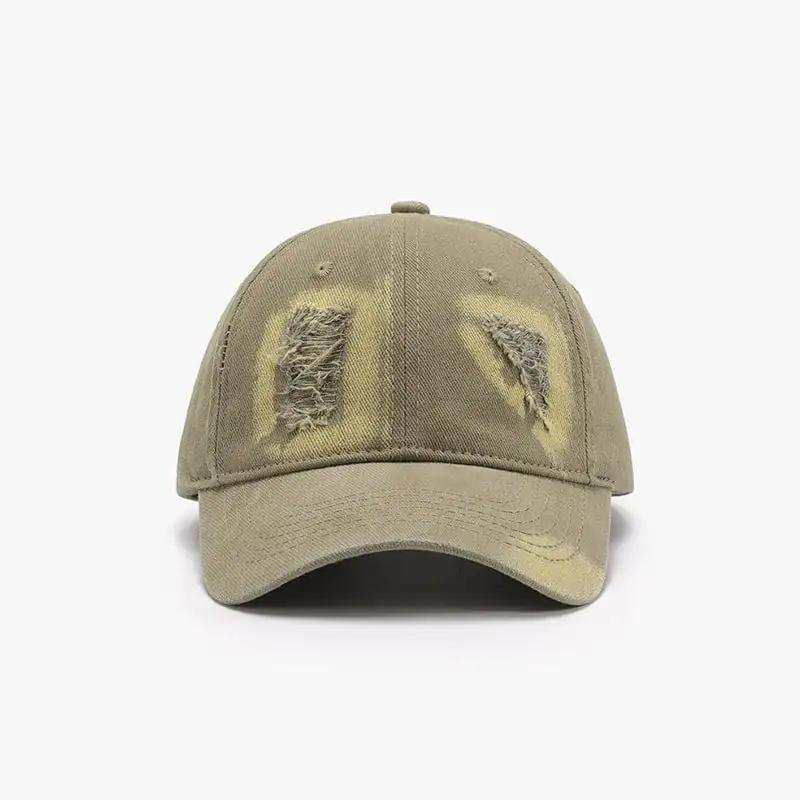 Distressed Cotton Baseball Cap - Trendsi - Flyclothing LLC