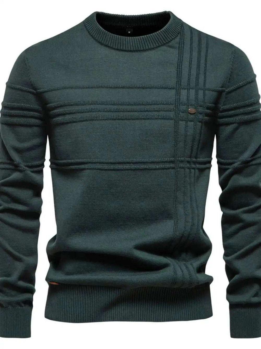 Men's Round Neck Striped Sweater - Trendsi - Flyclothing LLC