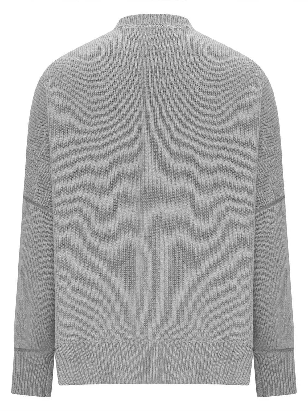 Round Neck Long Sleeve Sweater - Trendsi - Flyclothing LLC