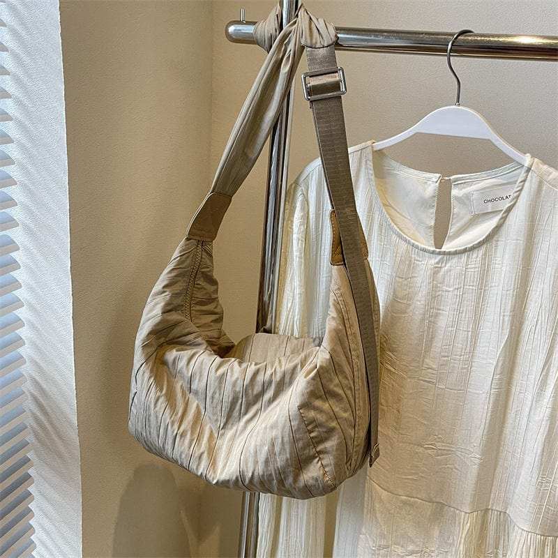 Pleated Dumpling Crossbody Bag - Trendsi - Flyclothing LLC