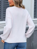 Bow Graphic Round Neck Long Sleeve Sweater - Trendsi - Flyclothing LLC
