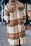 Pocketed Plaid Collared Neck Shacket - Trendsi - Flyclothing LLC