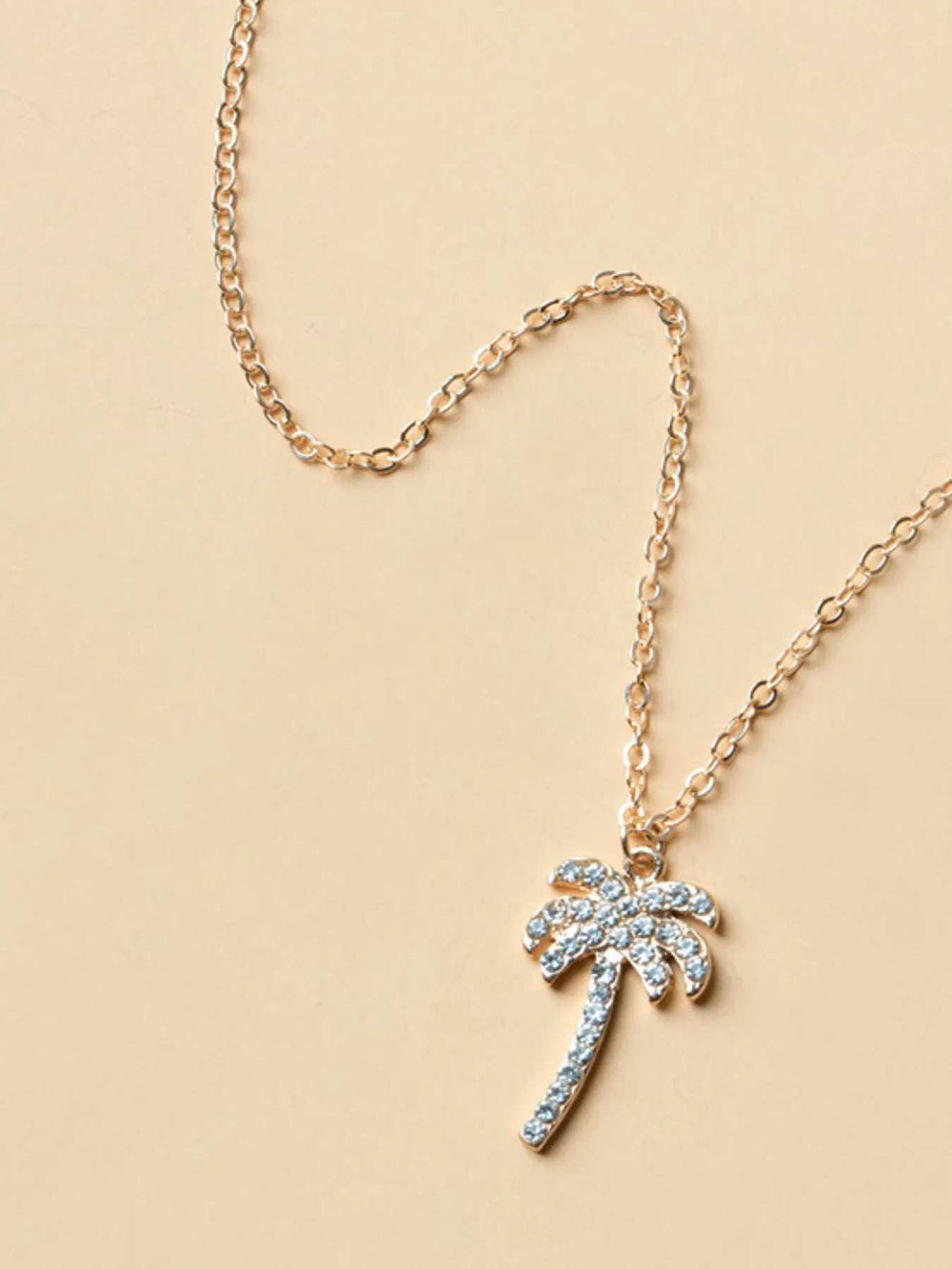 Zircon Palm Tree Pendant Necklace - Trendsi - Flyclothing LLC