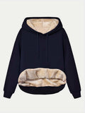 Drawstring Long Sleeve Hoodie with Kangaroo Pocket - Trendsi - Flyclothing LLC