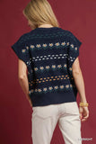 Umgee Button-Down Knit Vest with Floral Pattern - Trendsi - Flyclothing LLC
