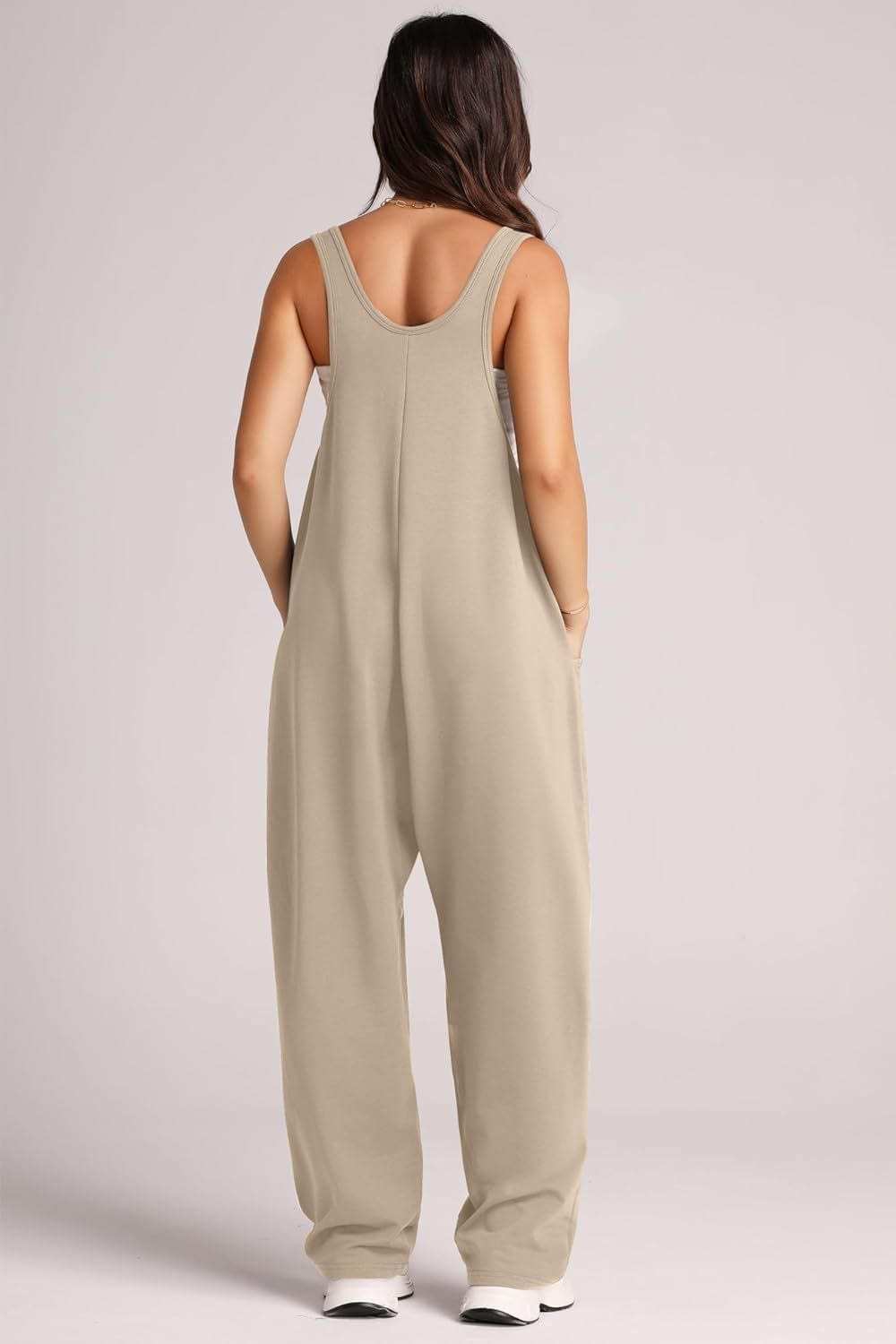 Lovelet V-Neck Wide Strap Overalls - Trendsi - Flyclothing LLC
