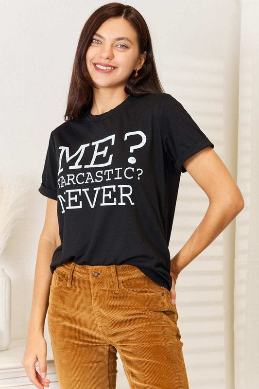 Simply Love Letter Graphic Round Neck T-Shirt - Trendsi - Flyclothing LLC