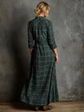 Full Size Plaid Button-Down Maxi Dress Plus Size - Trendsi - Flyclothing LLC