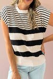 Striped Round Neck Sweater Vest - Trendsi - Flyclothing LLC