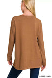 Zenana Viscose Long Sleeve Front Pockets Sweater - Trendsi - Flyclothing LLC
