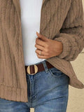 Full Size Zip-Up Long Sleeve Texture Jacket Plus Size - Trendsi - Flyclothing LLC