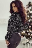 Sequin Open Front Long Sleeve Jacket - Trendsi - Flyclothing LLC