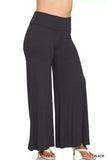 Zenana Full Size Fold Over Waist Comfy Wide Leg Pants Plus Size - Trendsi - Flyclothing LLC