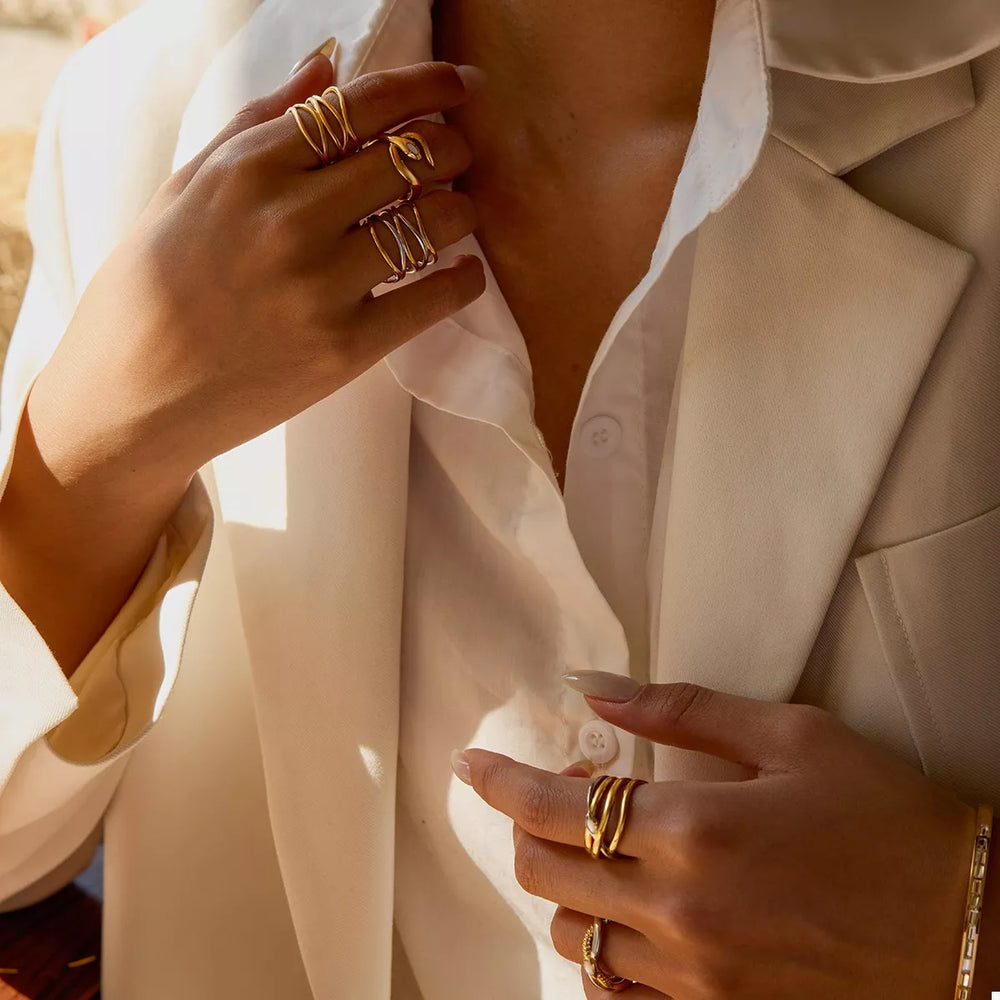 Two-Tone Open Ring - Trendsi - Flyclothing LLC