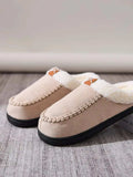 Contrast Round Toe Flat Slippers - Trendsi - Flyclothing LLC