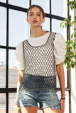 ADORA Beads Accent Fishnet Tank Top - Trendsi - Flyclothing LLC