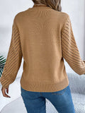 Openwork Round Neck Long Sleeve Knit Top - Trendsi - Flyclothing LLC