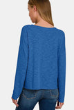 Zenana Dropped Shoulder Long Sleeve T-Shirt - Trendsi - Flyclothing LLC