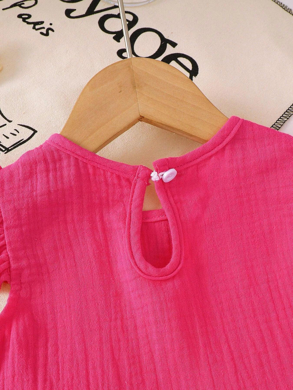 Children's Ruffle Trim Bowknot Top & Shorts Set - Trendsi - Flyclothing LLC